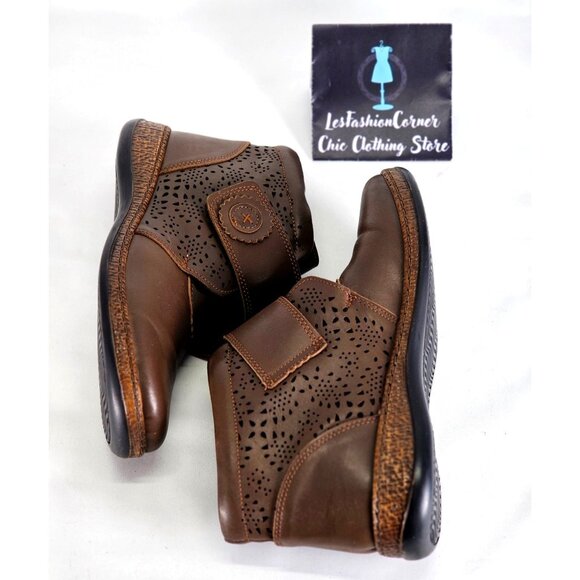 Spring Step Women's Brown Leather Souzala Cutout Strap Ankle Boots Sz 8.5 343 - Picture 13 of 16